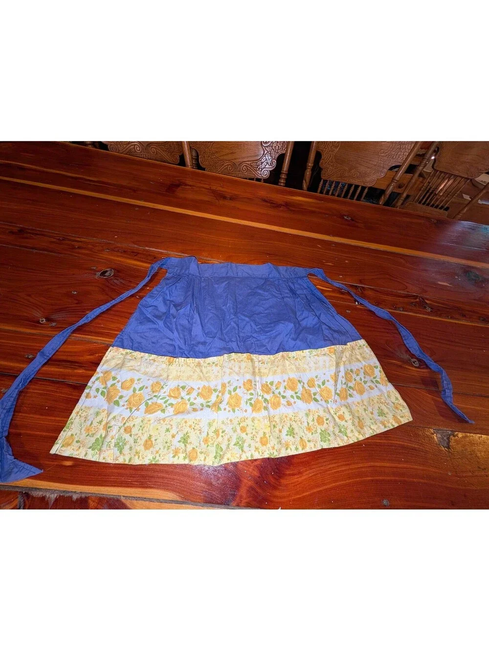 Vintage Blue and Yellow Floral Apron
